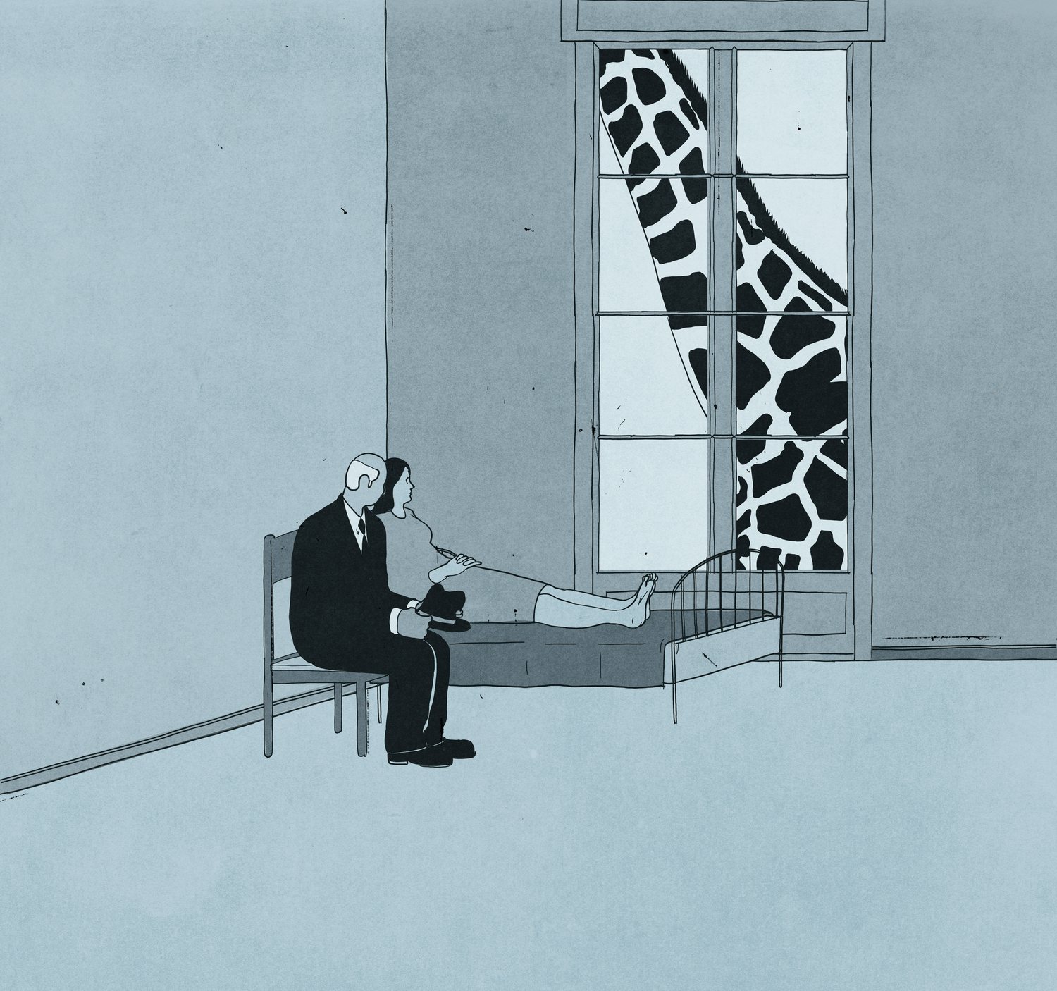 Giraffe at the Hospital Window
