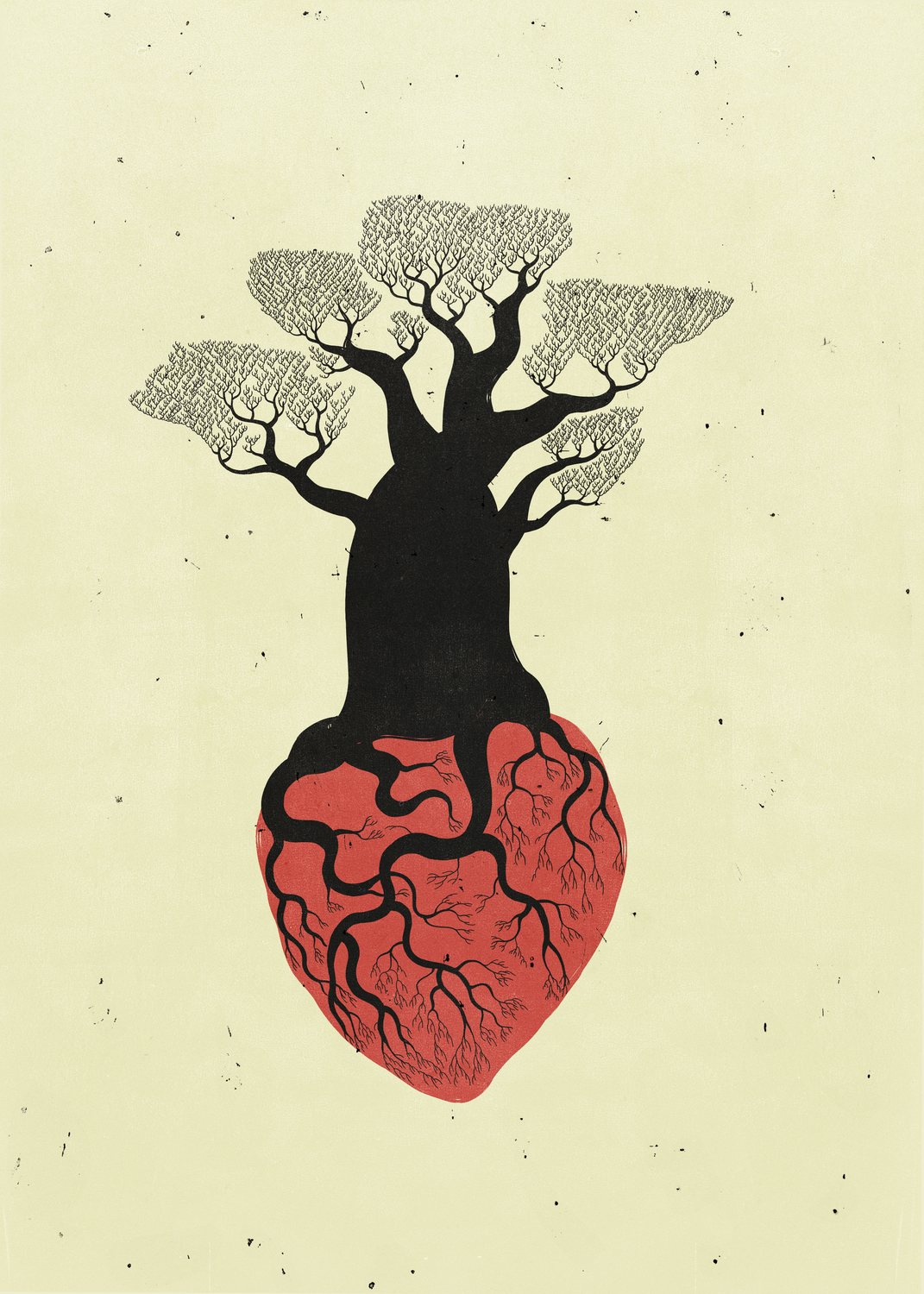 Tree with Heart Roots