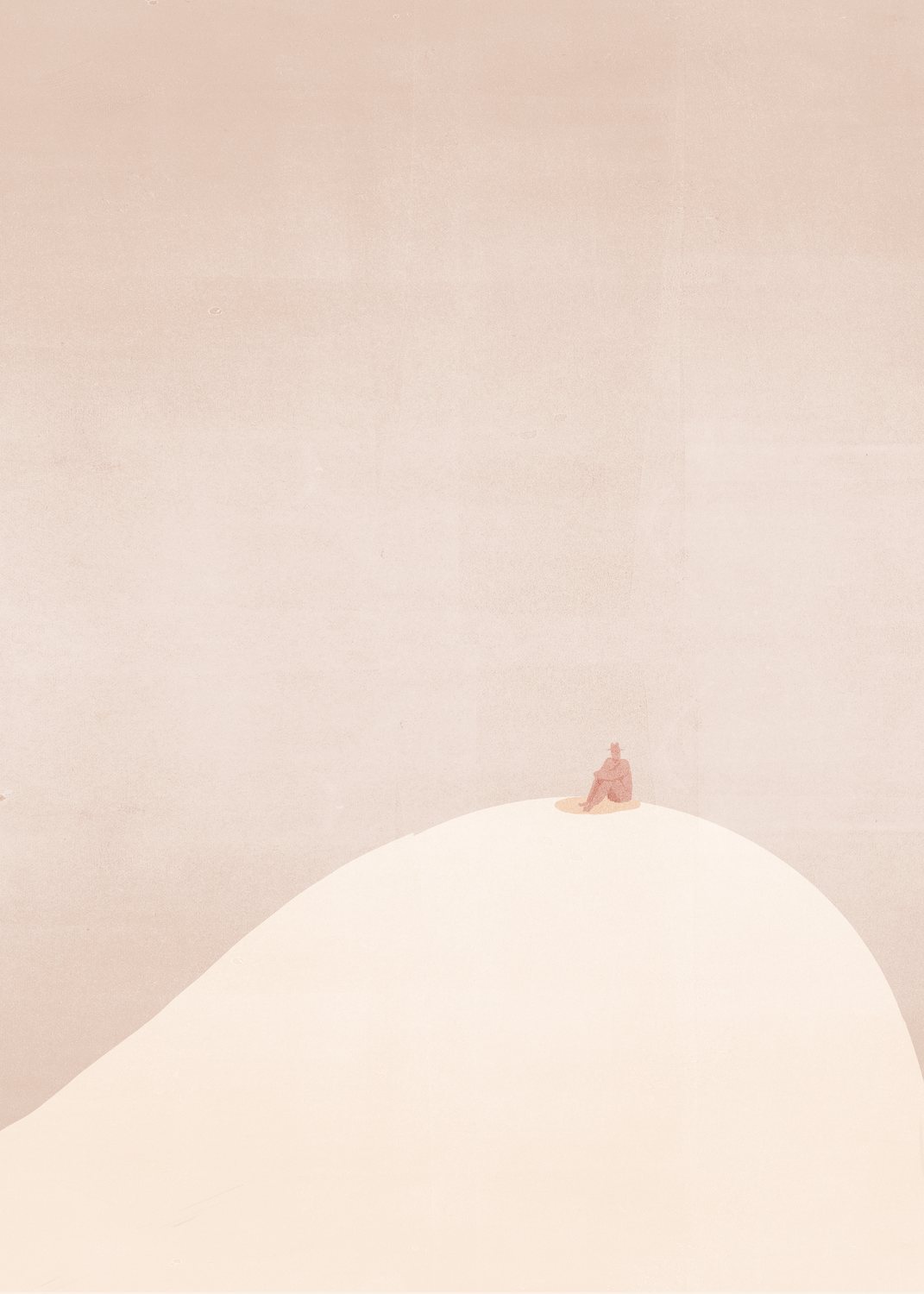 Tiny Figure on a Pink Hill