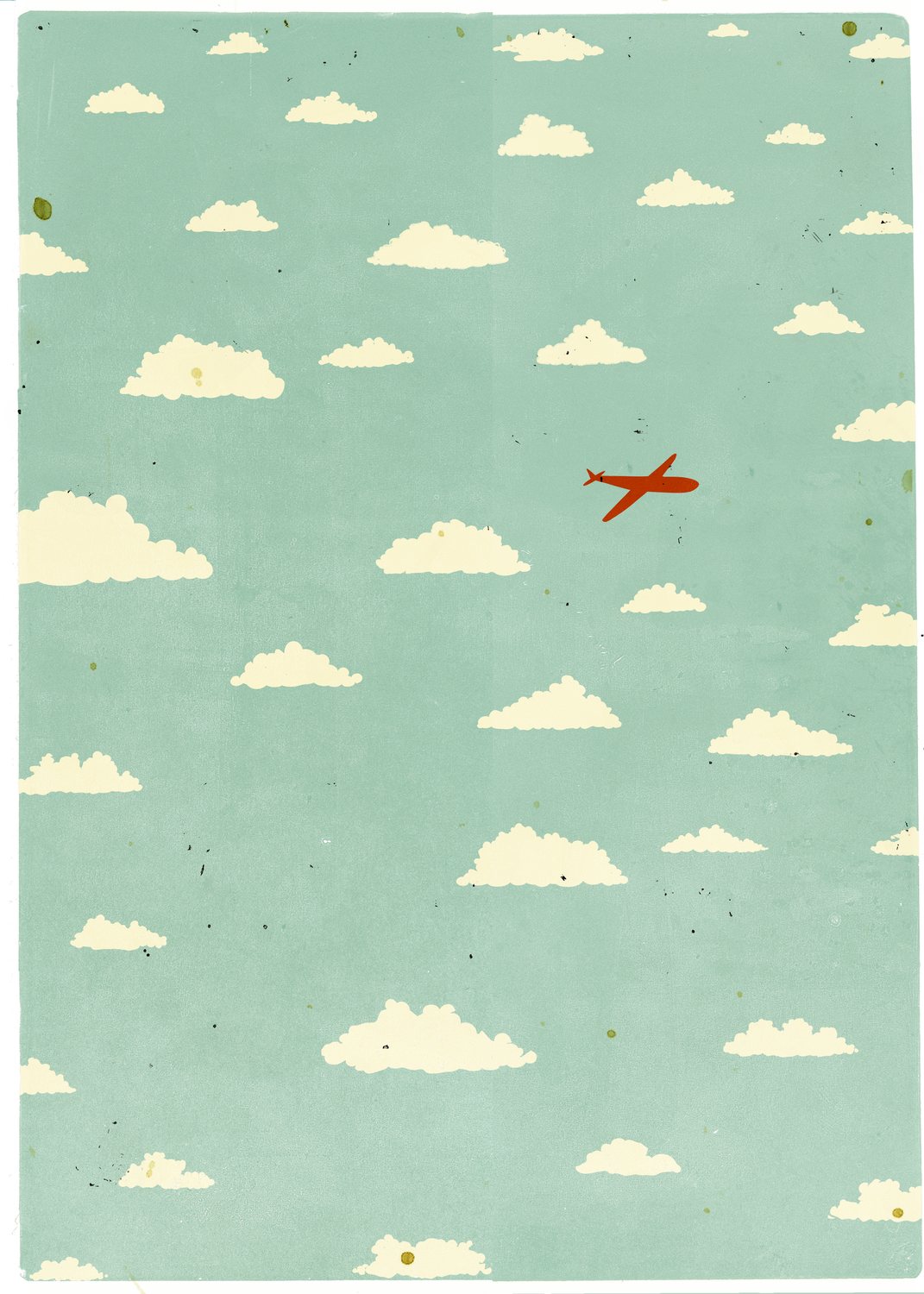 Red Plane in the Clouds