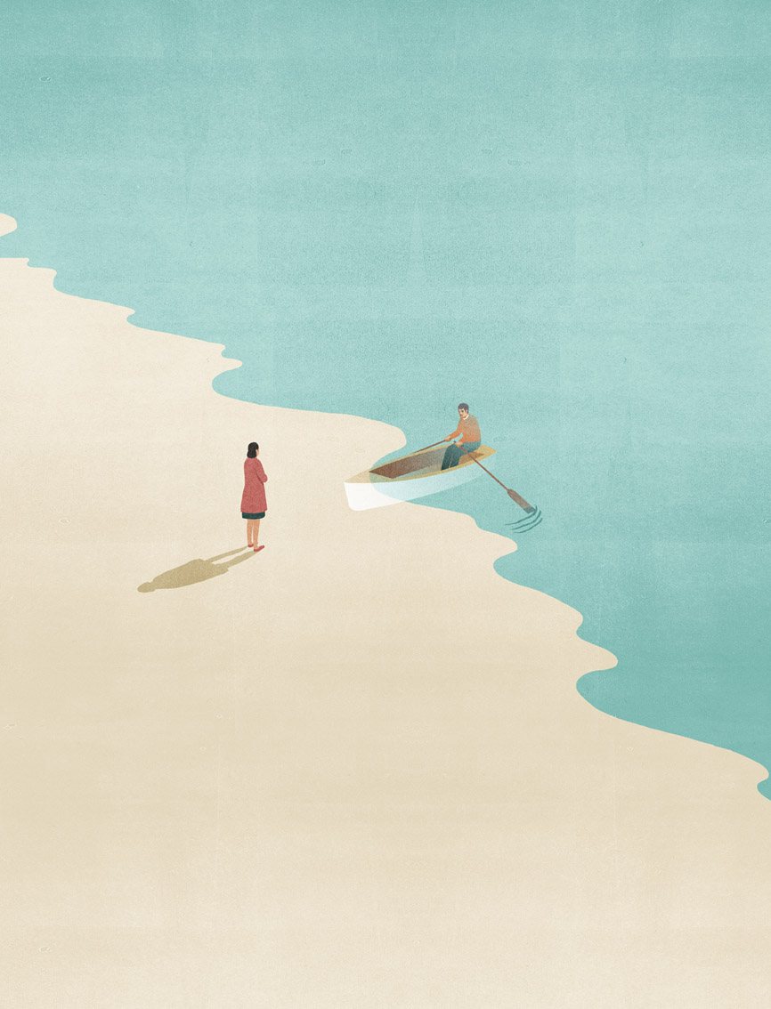 Swimmer Reaching the Shore