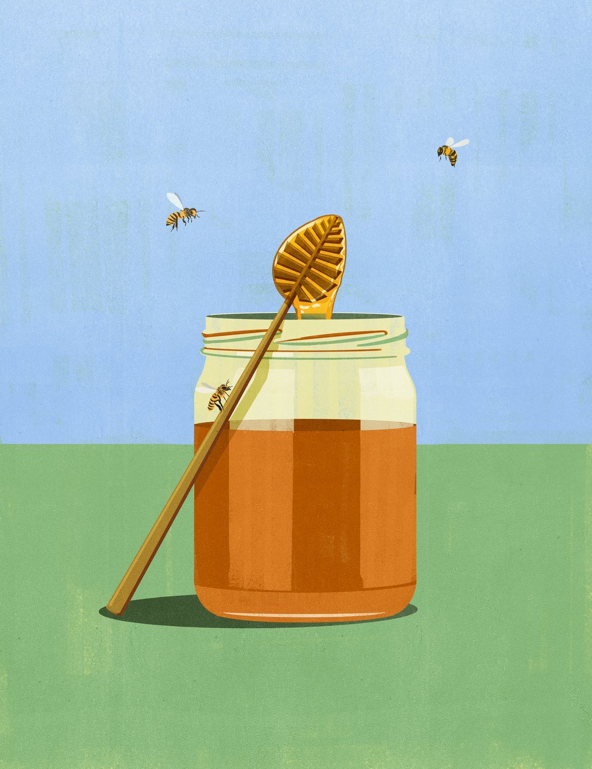 Honey Jar and Bees