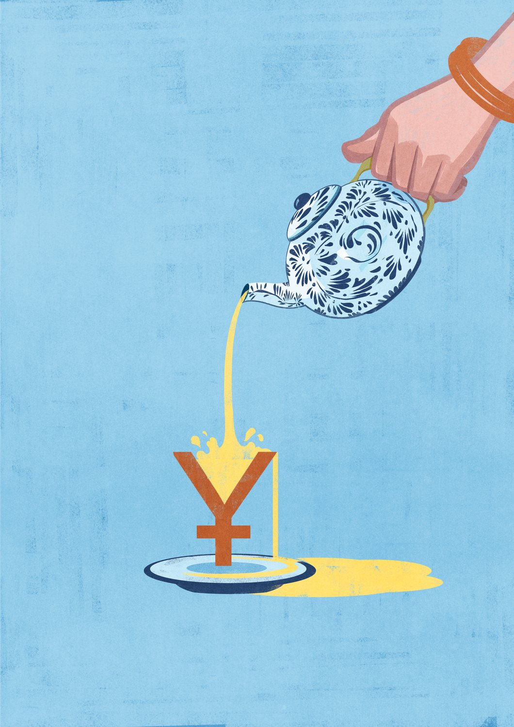 Teapot Pouring the Yen