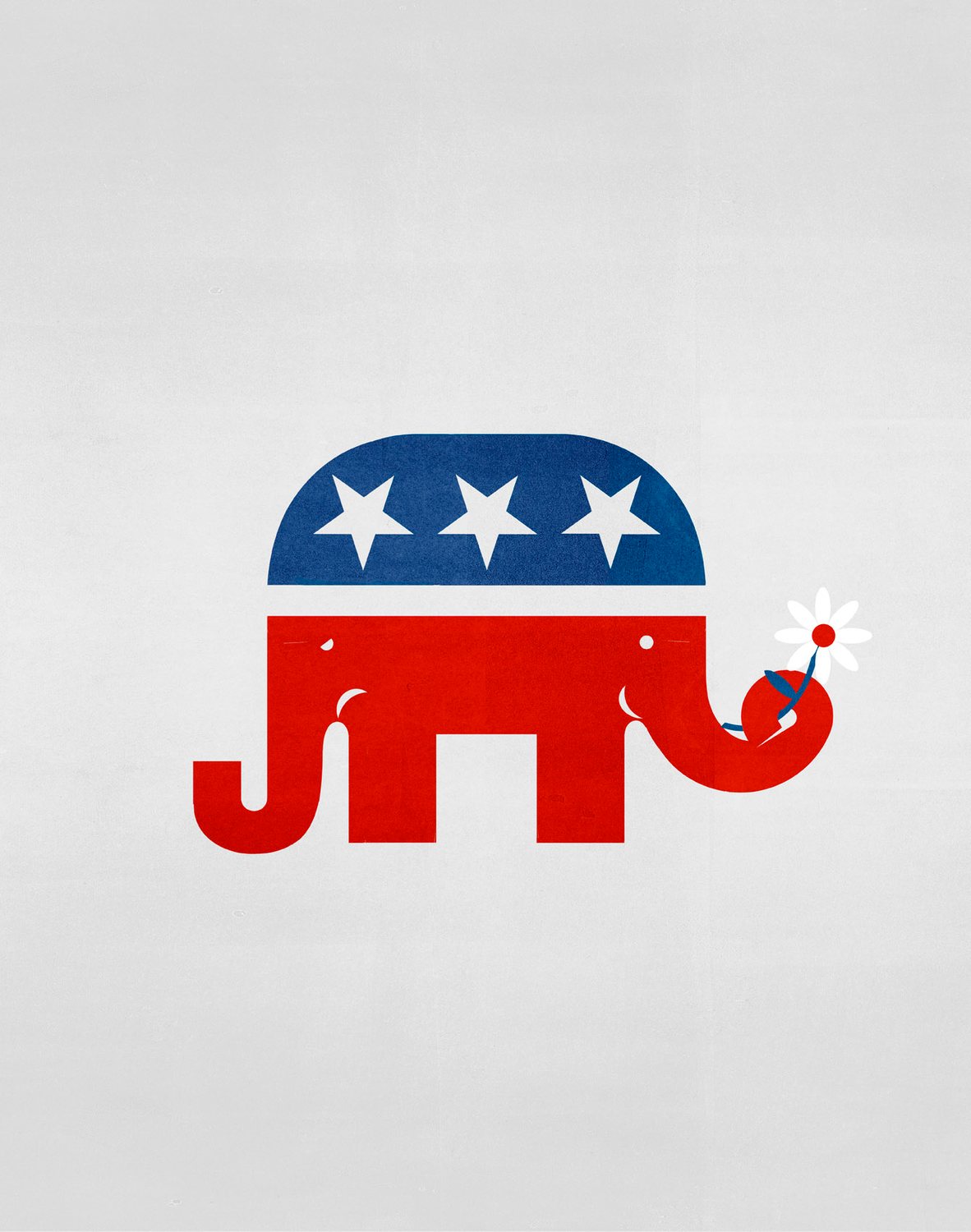 Republican Elephant with a Flower