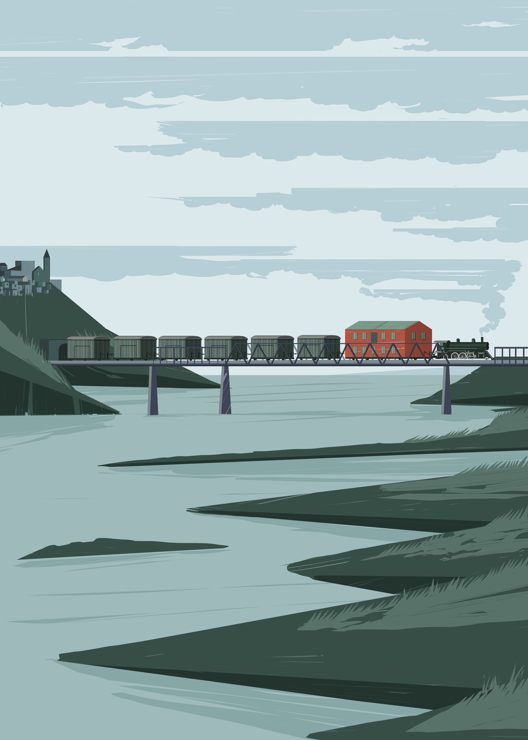 Train Bridge over the River
