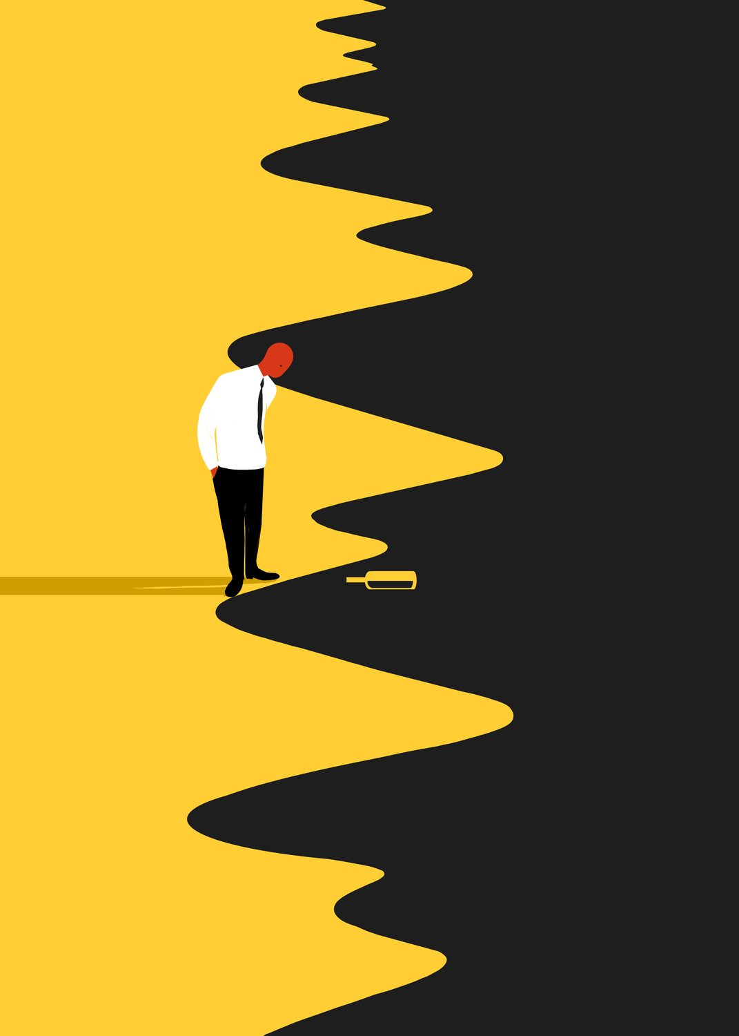 Man on the Black and Yellow Shore
