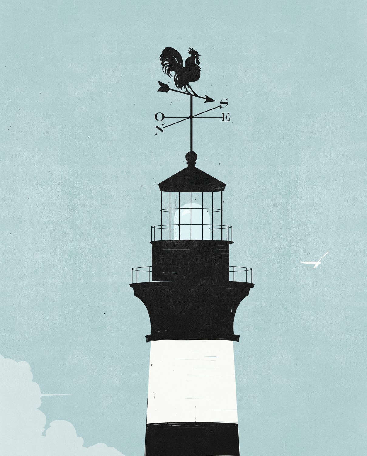 Lighthouse with a Weathervane