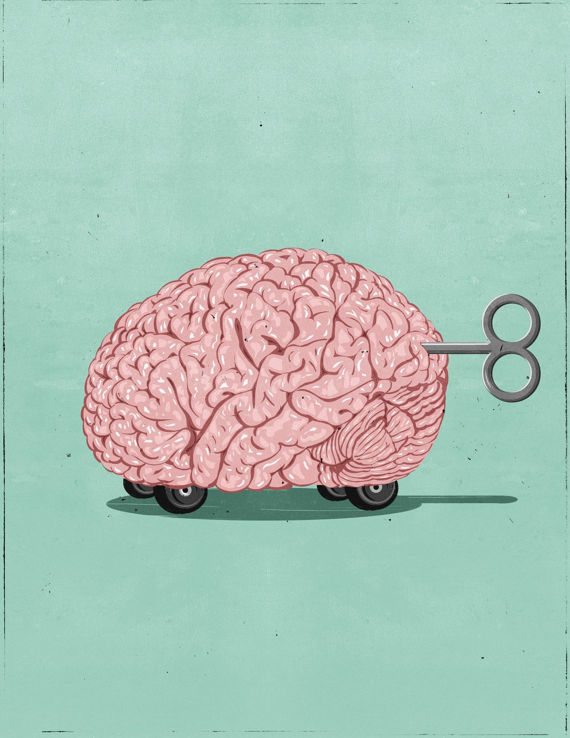 Wind-up Brain on Wheels
