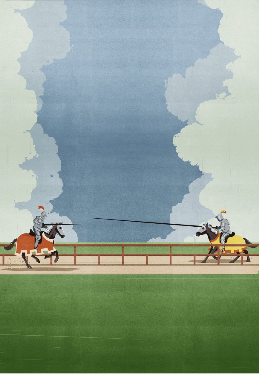 Jousting Knights under the Sky