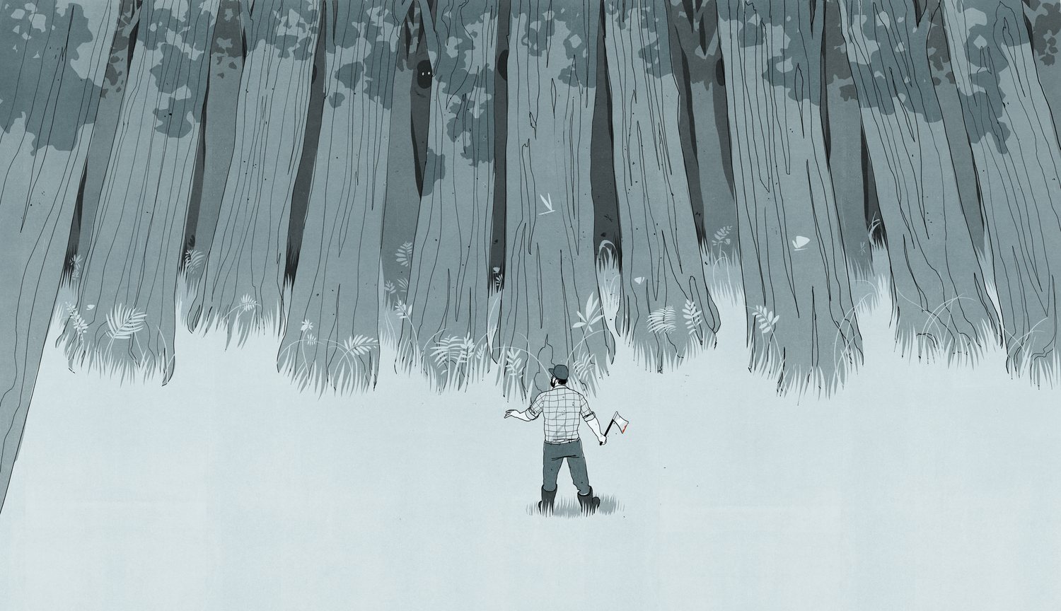 Man under the Upside-down Forest