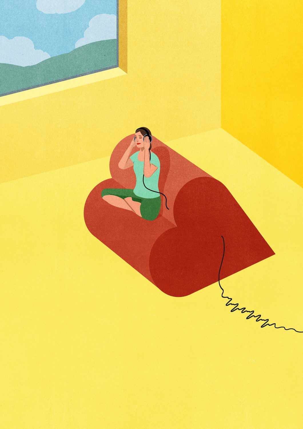 Woman on a Heart Sofa