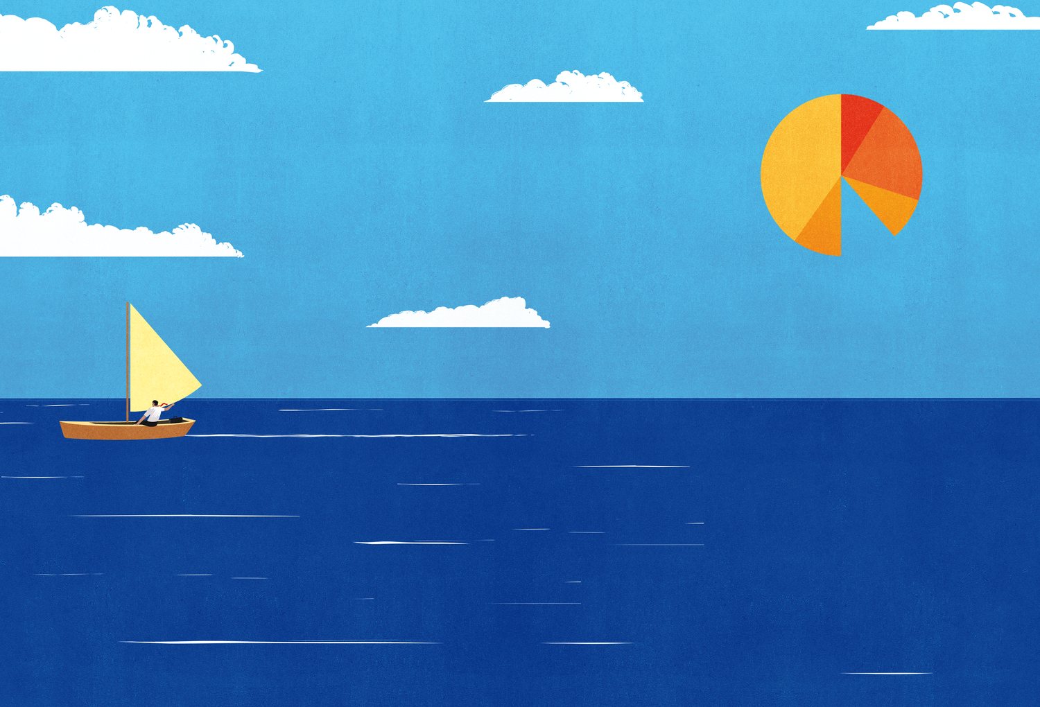 Sailboat and the Pie Chart Sun