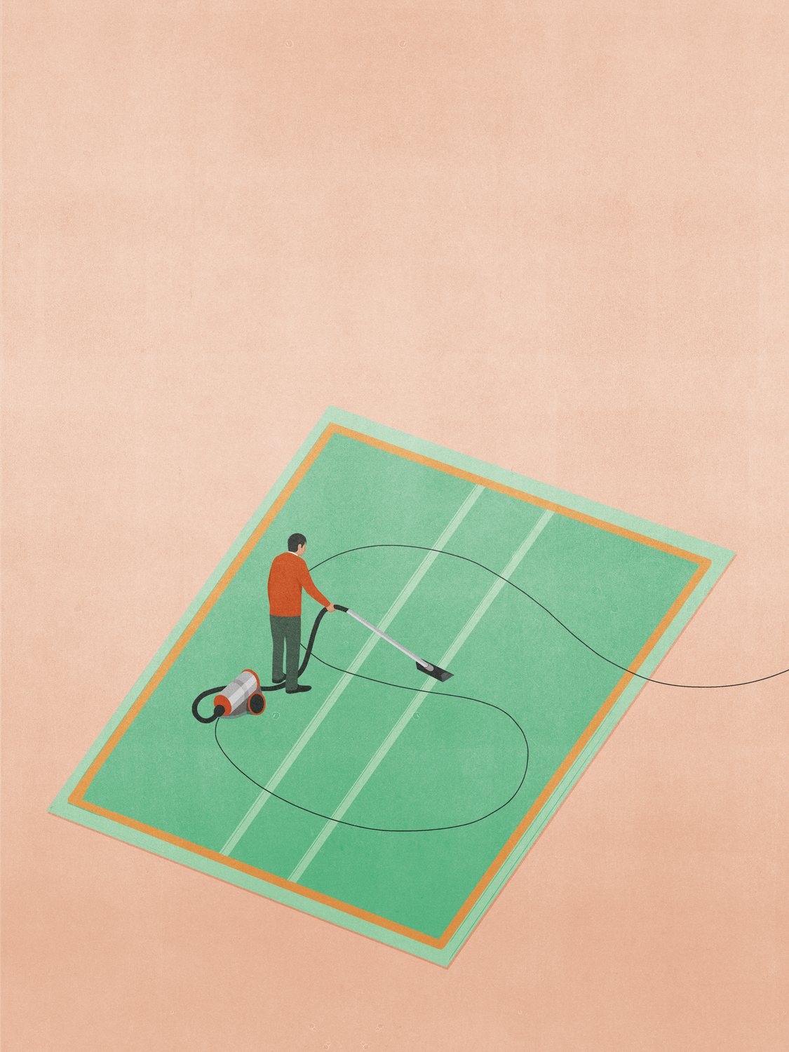 Vacuuming the Tennis Court