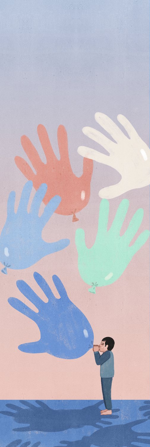 Gloves Floating like Balloons