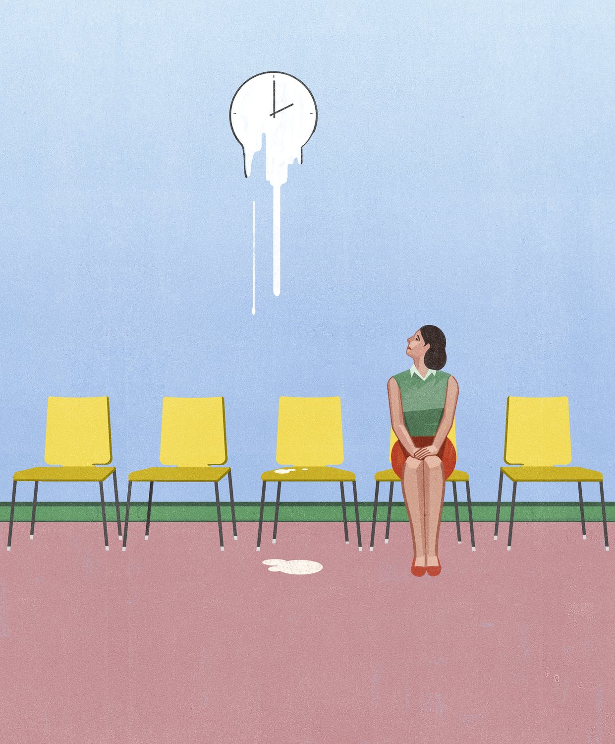 Melting Clock in the Waiting Room