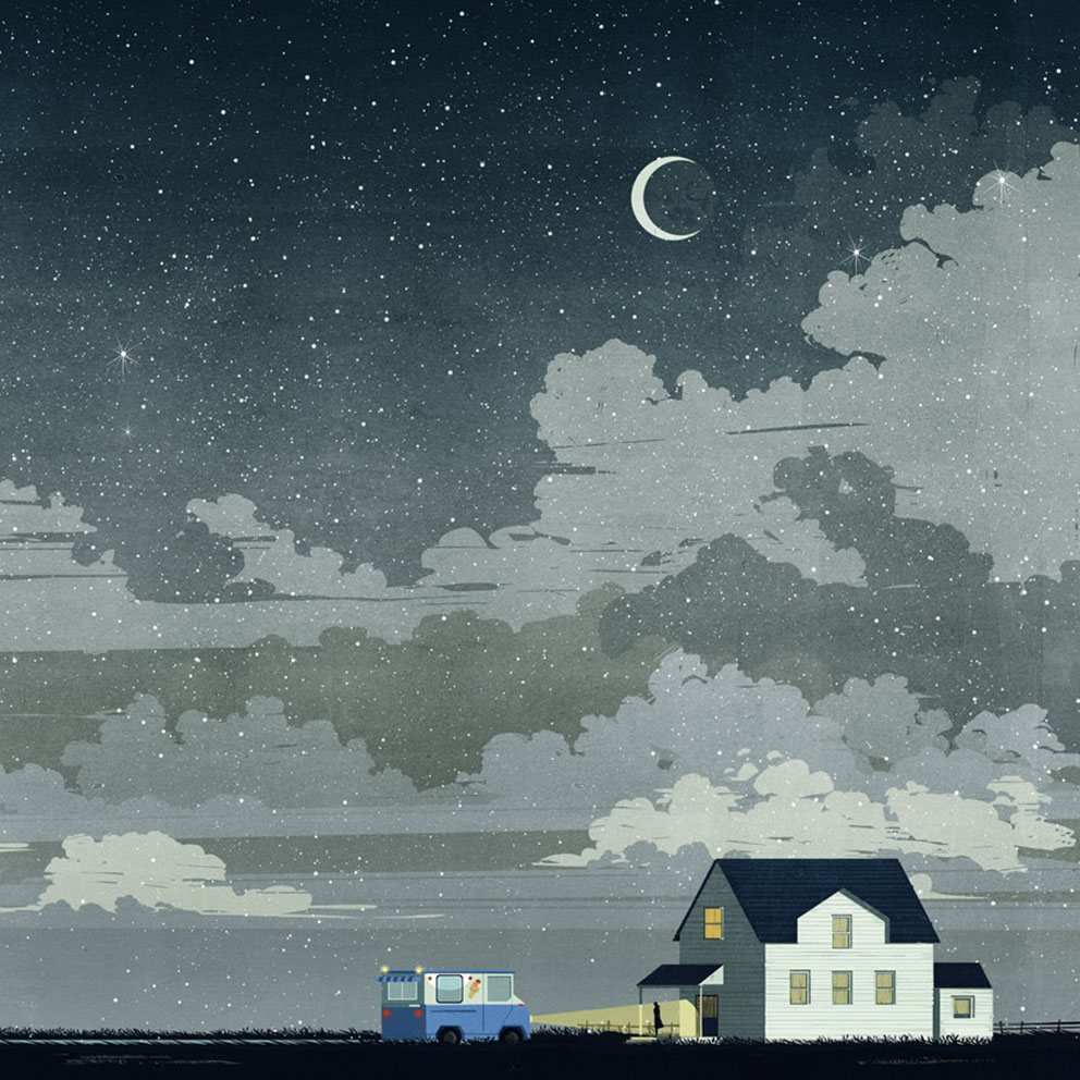 House under a Stormy Night Sky