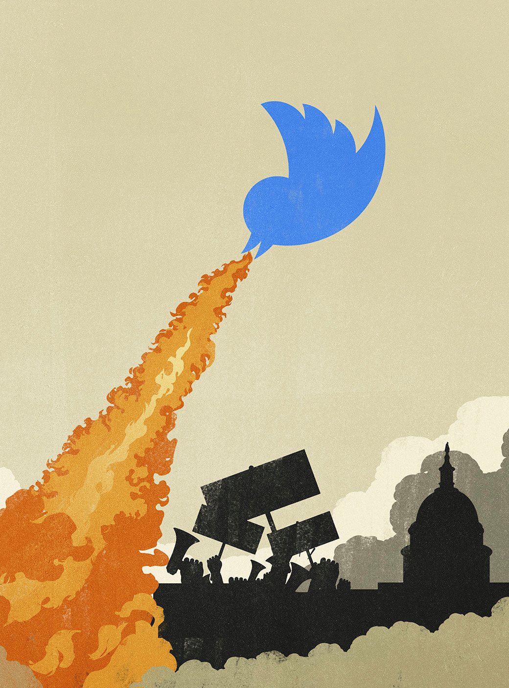 Blue Bird Fire over the Capitol