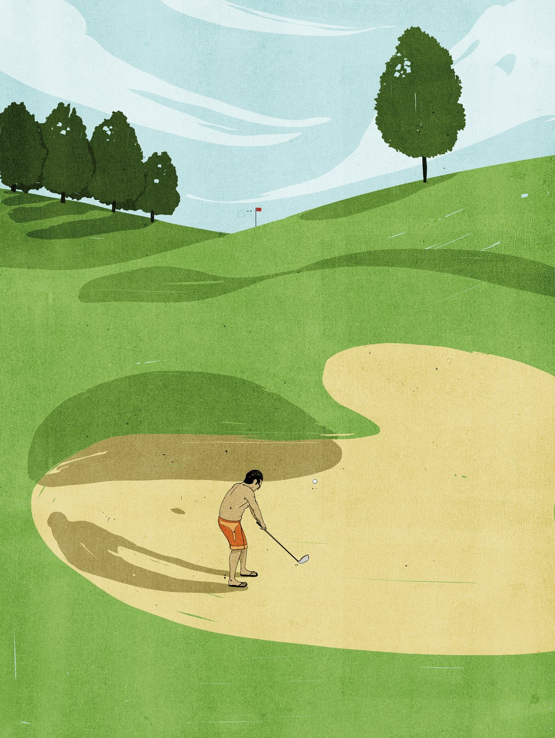 Golfer in the Bunker