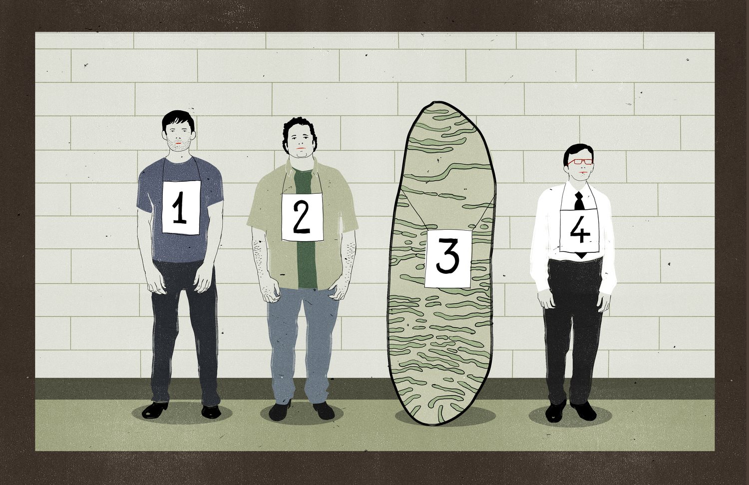 Police Line-up with a Stone