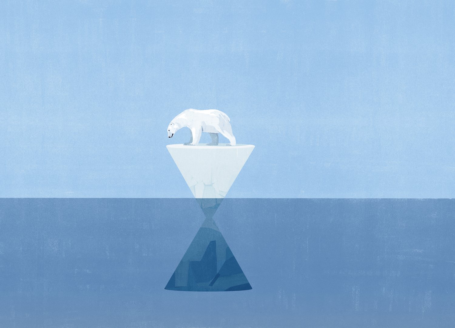 Polar Bear on the Hourglass Iceberg