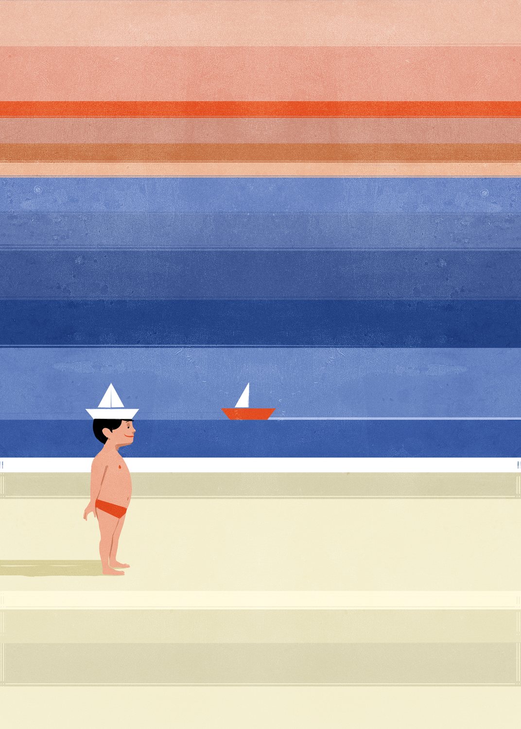 Child on the Striped Beach