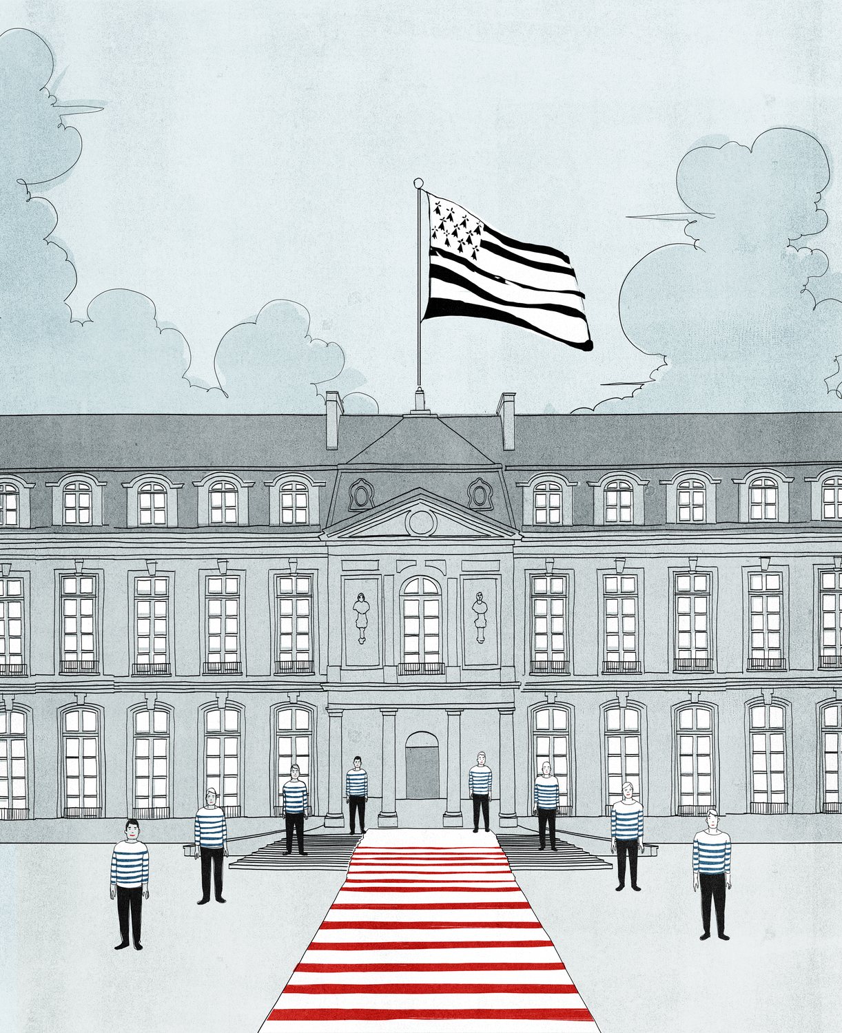 Palace with Flag and Guards