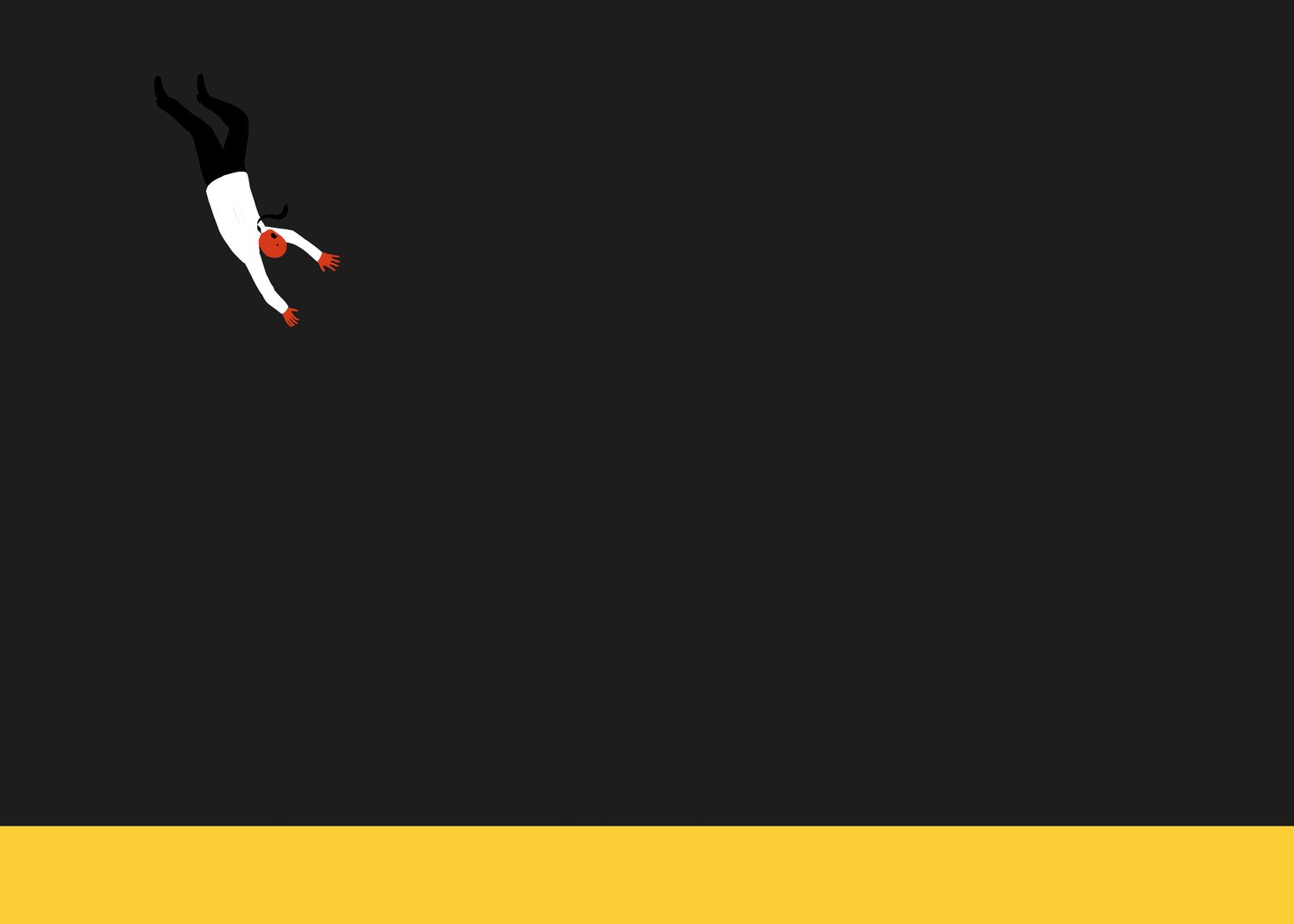 Businessman Falling into the Dark