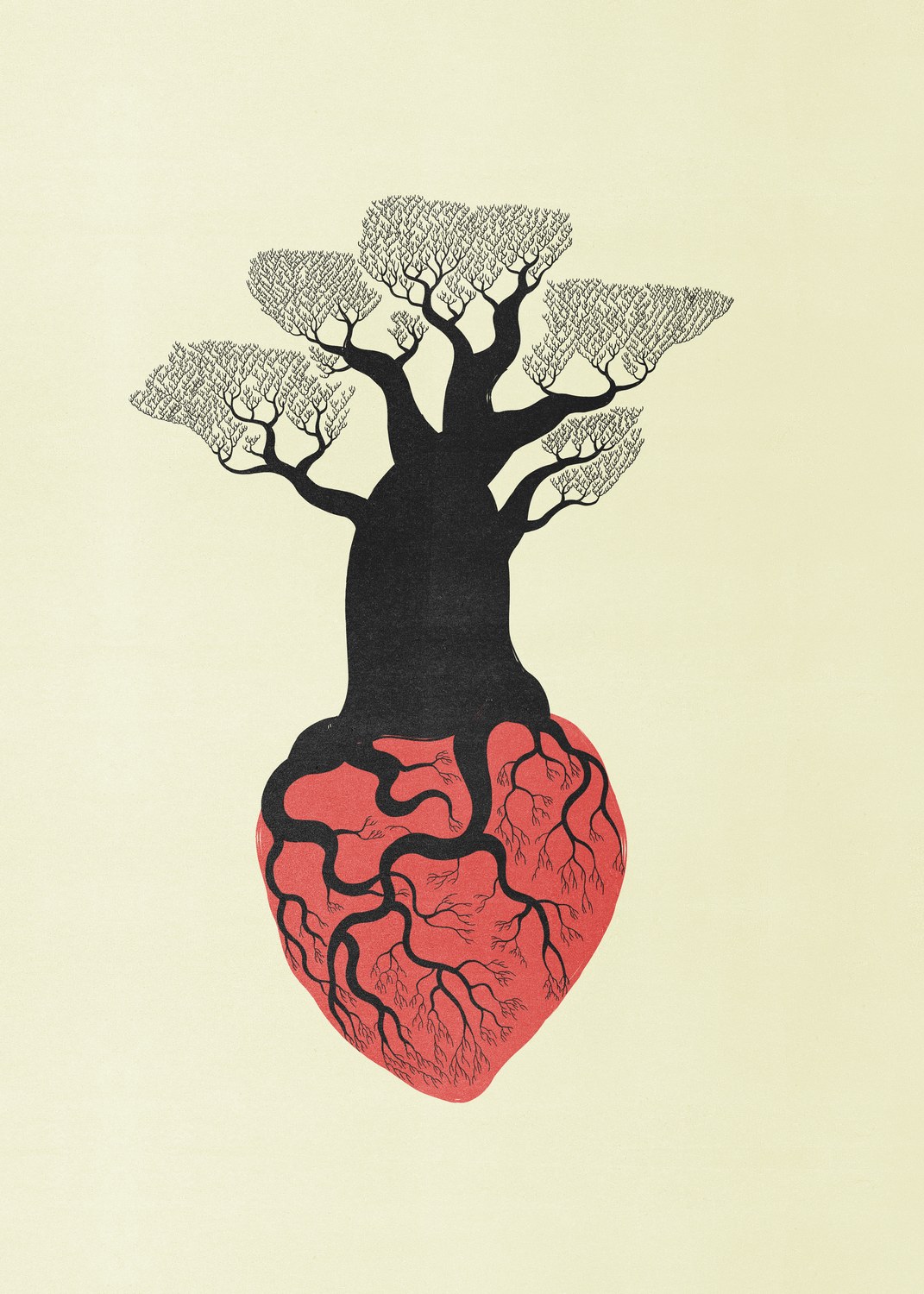 Tree with Heart Roots
