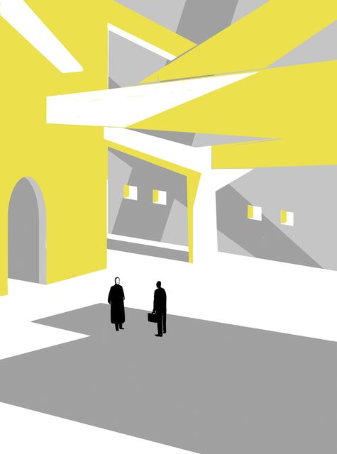 Men in a Yellow Street