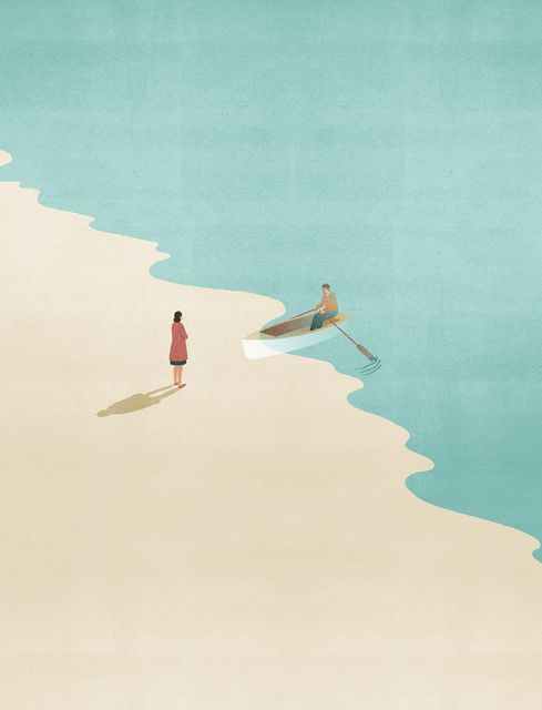 Swimmer Reaching the Shore