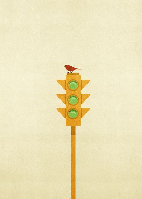 Bird on the Traffic Light