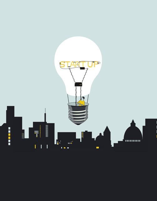 Start-up Light Bulb Balloon