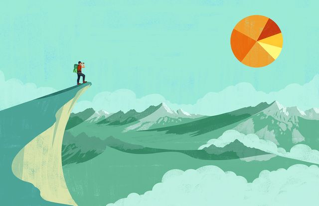 Climber and the Pie Chart Sun