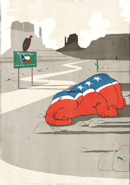 Fallen Elephant in the Desert