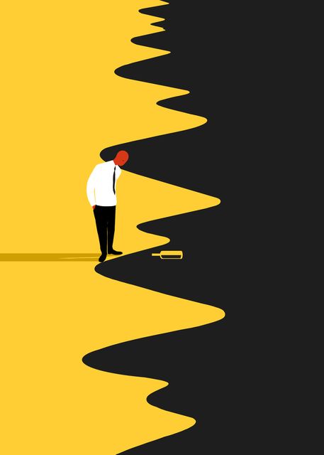 Man on the Black and Yellow Shore