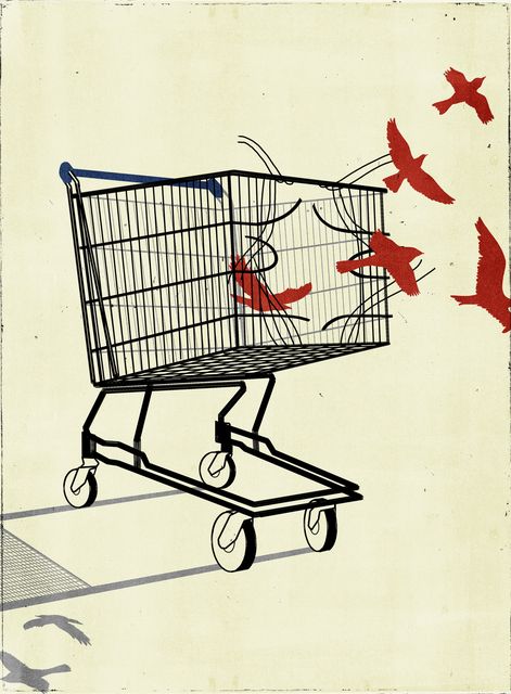 Shopping Cart and the Birds