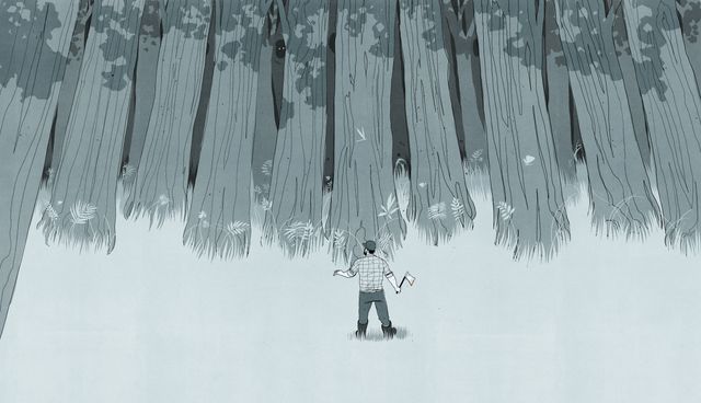 Man under the Upside-down Forest