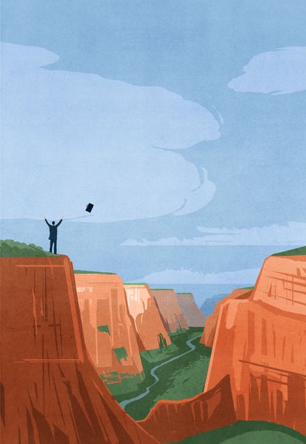 Hiker on the Canyon Edge