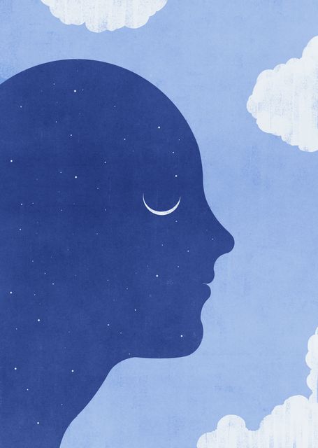 Night Profile with a Moon Smile