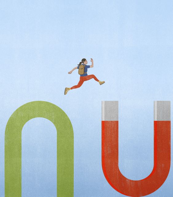 Leap between Two Magnets